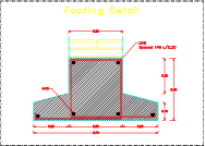AutoCAD download .70 Meters Footing Detail DWG Drawing