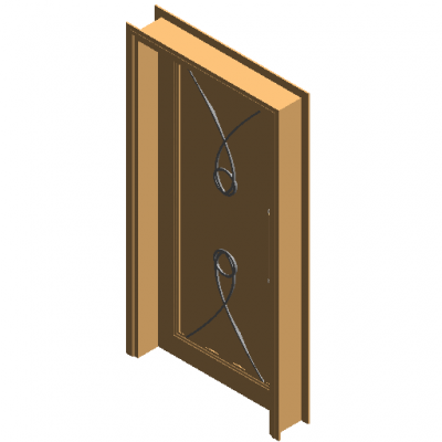 Single door with plywood revit family