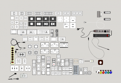 Socket black and white collection sketchup model