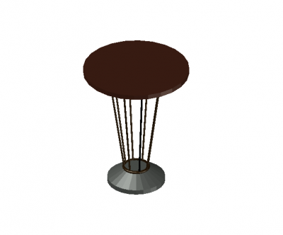 modern small sized accent table 3d model .dwg format