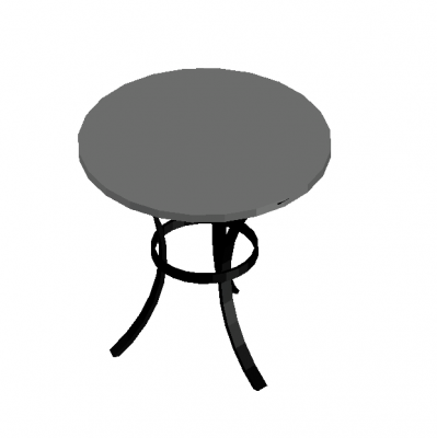 moderately designed accent table 3d model .dwg format 
