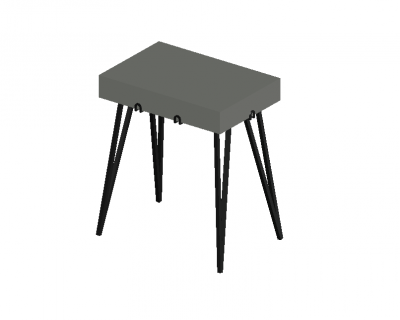 modern small sized accent table 3d model .dwg format