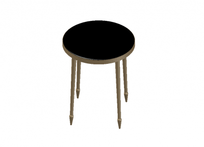 small scaled accent table 3d model .dwg format