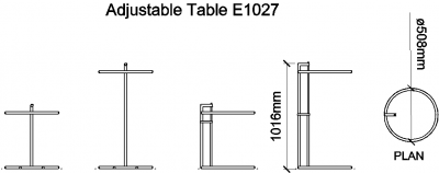 AutoCAD download Adjustable Table E1027 DWG Drawing