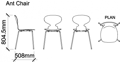 AutoCAD download Ant Chair DWG Drawing