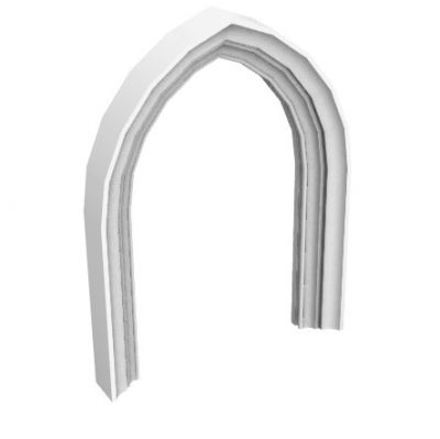 Pointed arch with a simple design 3d model .3dm format