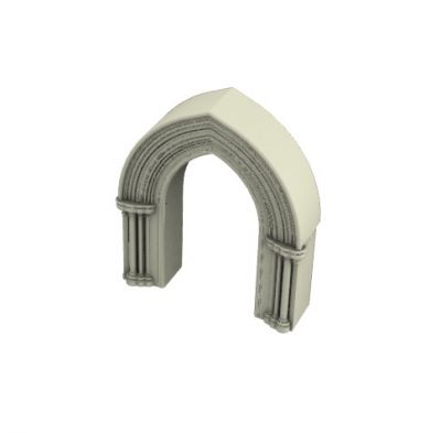pointed arch with thick wall 3d model .3dm format