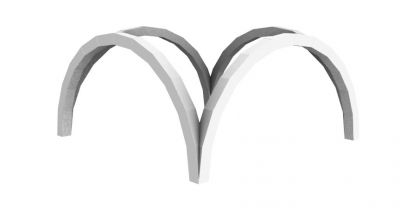 modern design combination of four arches 3d model .3dm format