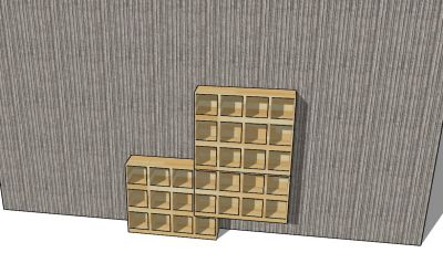Diseño de armario simple montado en la pared modelo 3d formato .skp