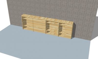 armoire conçue étirée avec un look simple modèle 3d format .skp