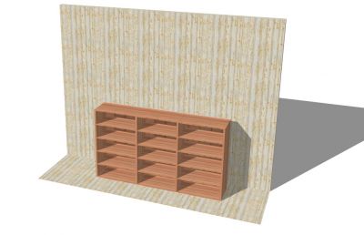 простой дизайн настенного шкафа 3d модель .skp формат