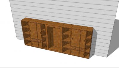 Armoire de conception moderne en bois modèle 3d format .skp