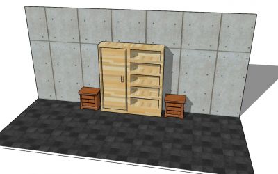 モダンな大規模設計の戸棚 3d モデル .skp 形式