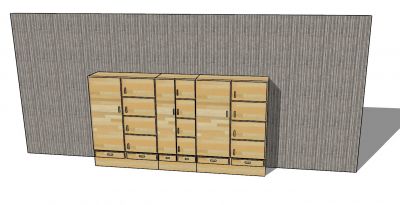 Armoire de conception moderne en bois modèle 3d format .skp