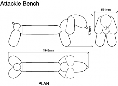 Attackle Bench DWG Drawing