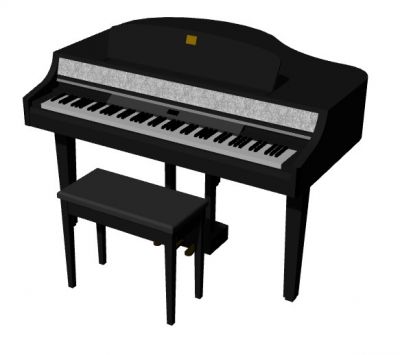 Modern designed large baby grand piano design 3d model .3dm format 