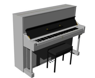 baby grand piano simple small design 3d model .3dm format