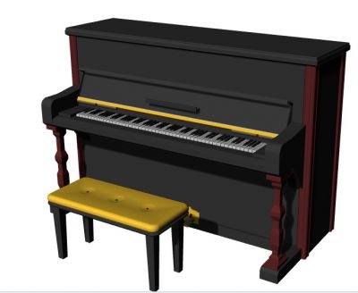 small modern designed baby grand piano 3d model 3.dm format