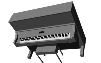 baby grand piano simple small design 3d model .3dm format