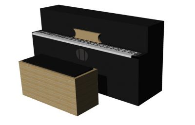 small sized design of a baby grand piano design 3d model .3dm