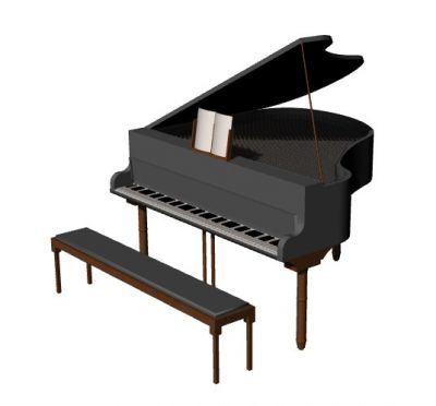 Modern designed large baby grand piano design 3d model .3dm format