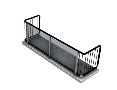 balcony with thick slab 3d model .3dm format
