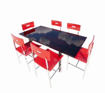 rectangle glass dining table with 6 seats revit family