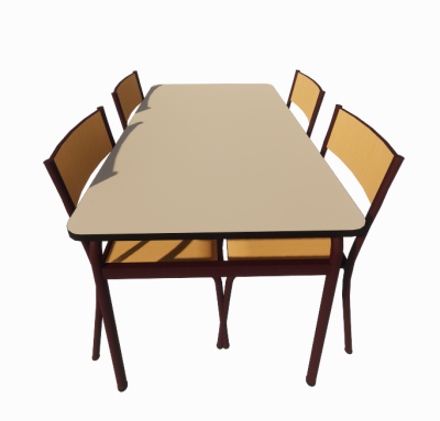 dining table with 4 seats revit family