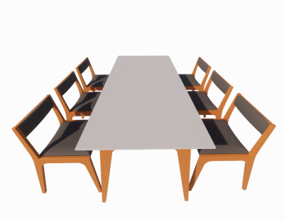 dining table with 6 seat revit family