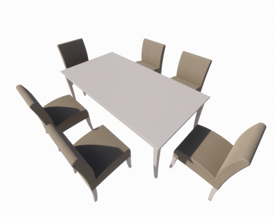 rectangle dining table with 6 seats revit family