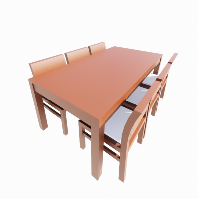 rectangle dining table with 6 seats revit family