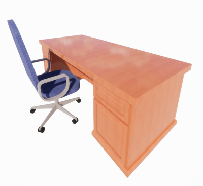 Desk and chair revit family