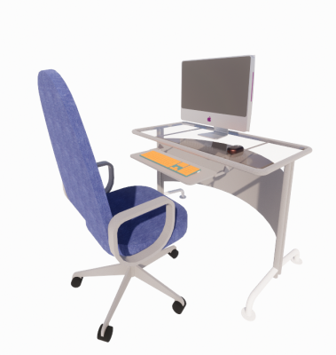 Desk and chair revit family