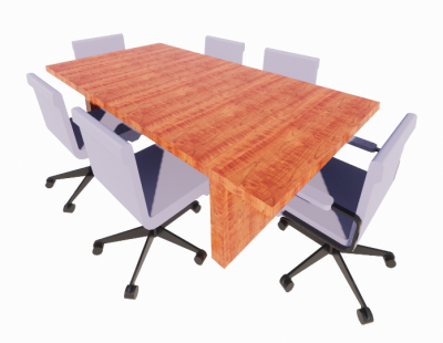 Meeting table with 6 chairs revit family