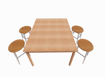Table with 4 circle chairs revit family