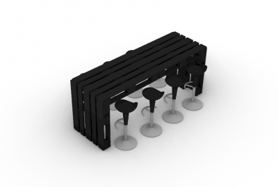Modern aesthetic designed bar bistro 3d model .3dm format