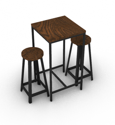 Medium sized designed bistro bar table 3d model .3dm format