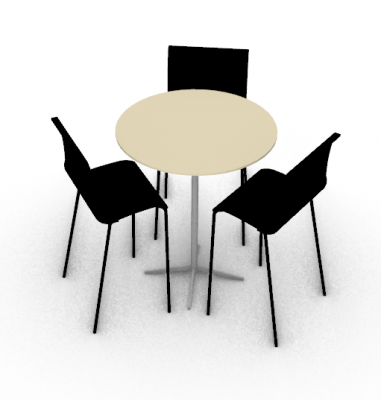 Simple designed bistro bar table 3d model .3dm format