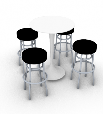 Simple designe Bistro Bar table 3d model .3dm format
