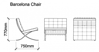 AutoCAD download Barcelona Chair DWG Drawing
