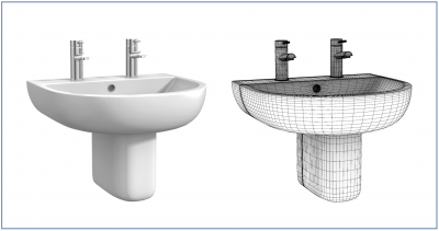 Semi pedestal basin 3ds max model