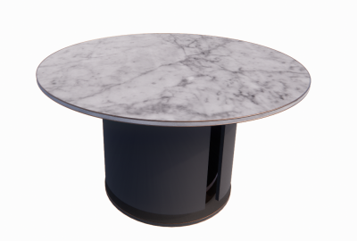 Circle marble table with bronze cover edge revit family