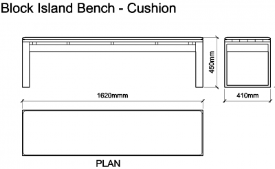 Block Island Bench - Cushion DWG Drawing