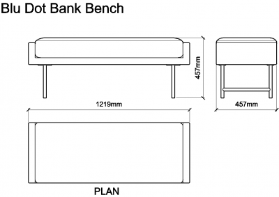 Blu Dot Bank Bench DWG Drawing