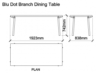 AutoCAD download Blu Dot Brach Dining Table DWG Drawing