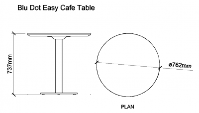 AutoCAD download Blu Dot Easy Cafe Table DWG Drawing