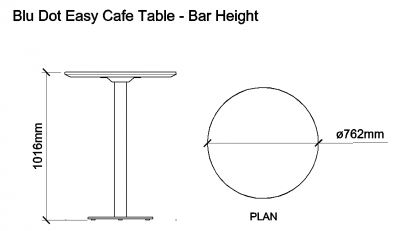AutoCAD download Blu Dot Easy Cafe Table - Bar Height DWG Drawing