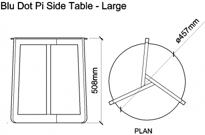 AutoCAD download Blu Dot Pi Side Table - Large DWG Drawing
