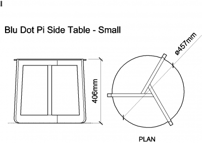 AutoCAD download Blu Dot Pi Side Table - Small DWG Drawing