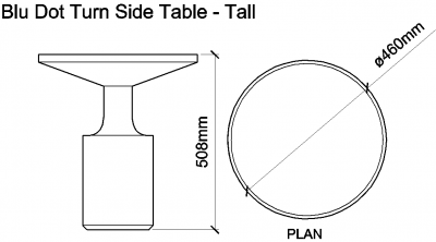 AutoCAD download Blu Dot Turn Side Table - Tall DWG Drawing